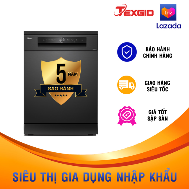 Máy Rửa Chén Bát Texgio 15 Bộ TGF3815B - Miễn Phí Vận Chuyển