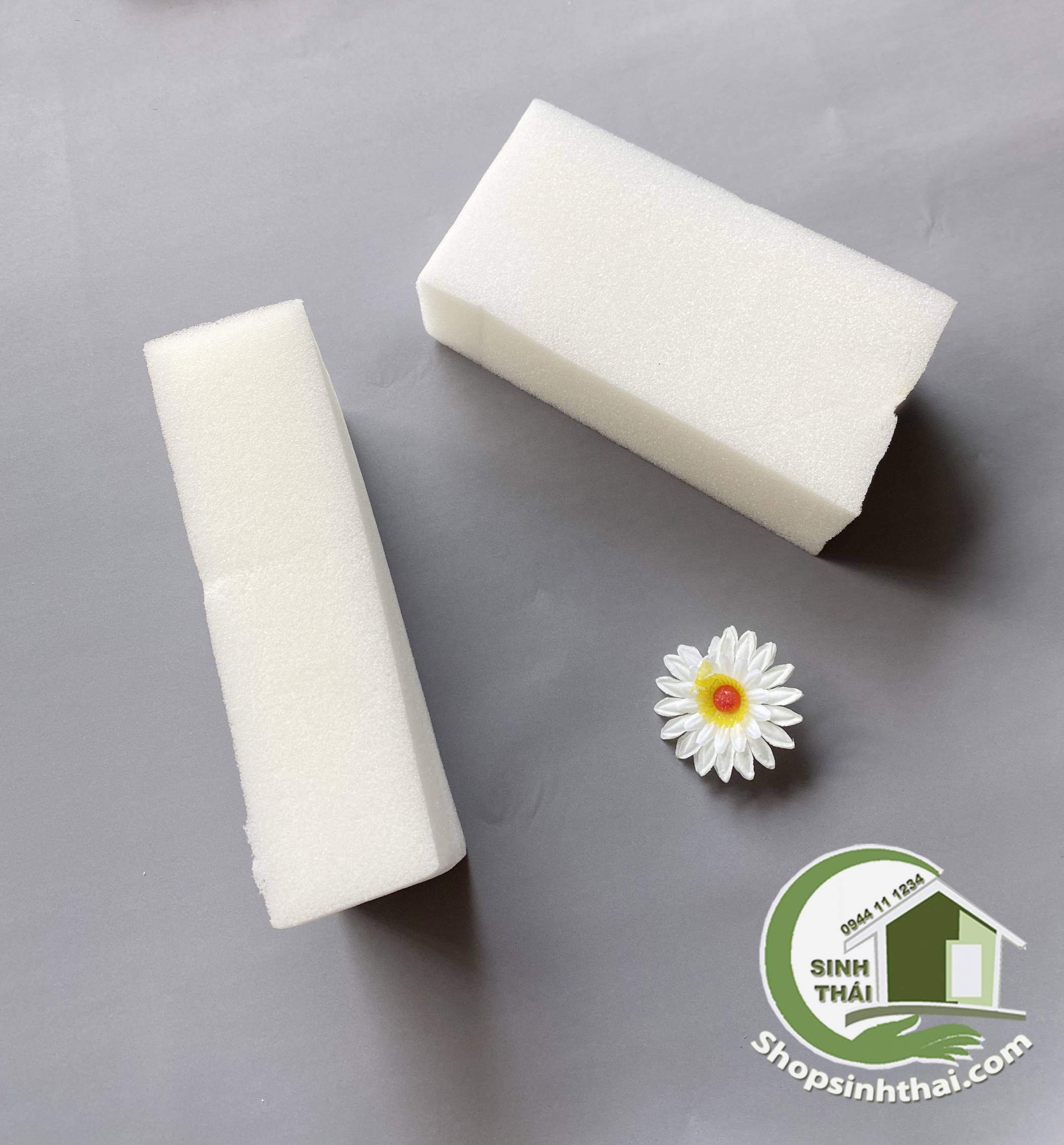 Mút xốp bọt biển lau chùi bảng lau chùi cửa kính đồ đạc mút rửa xe - cục lớn 20cm x 10cm