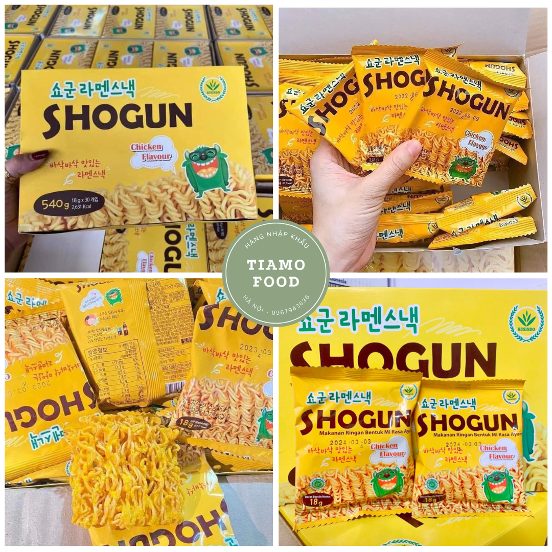 Mỳ tôm trẻ em shogun hàn quốc ăn liền 540g - hộp 30 gói