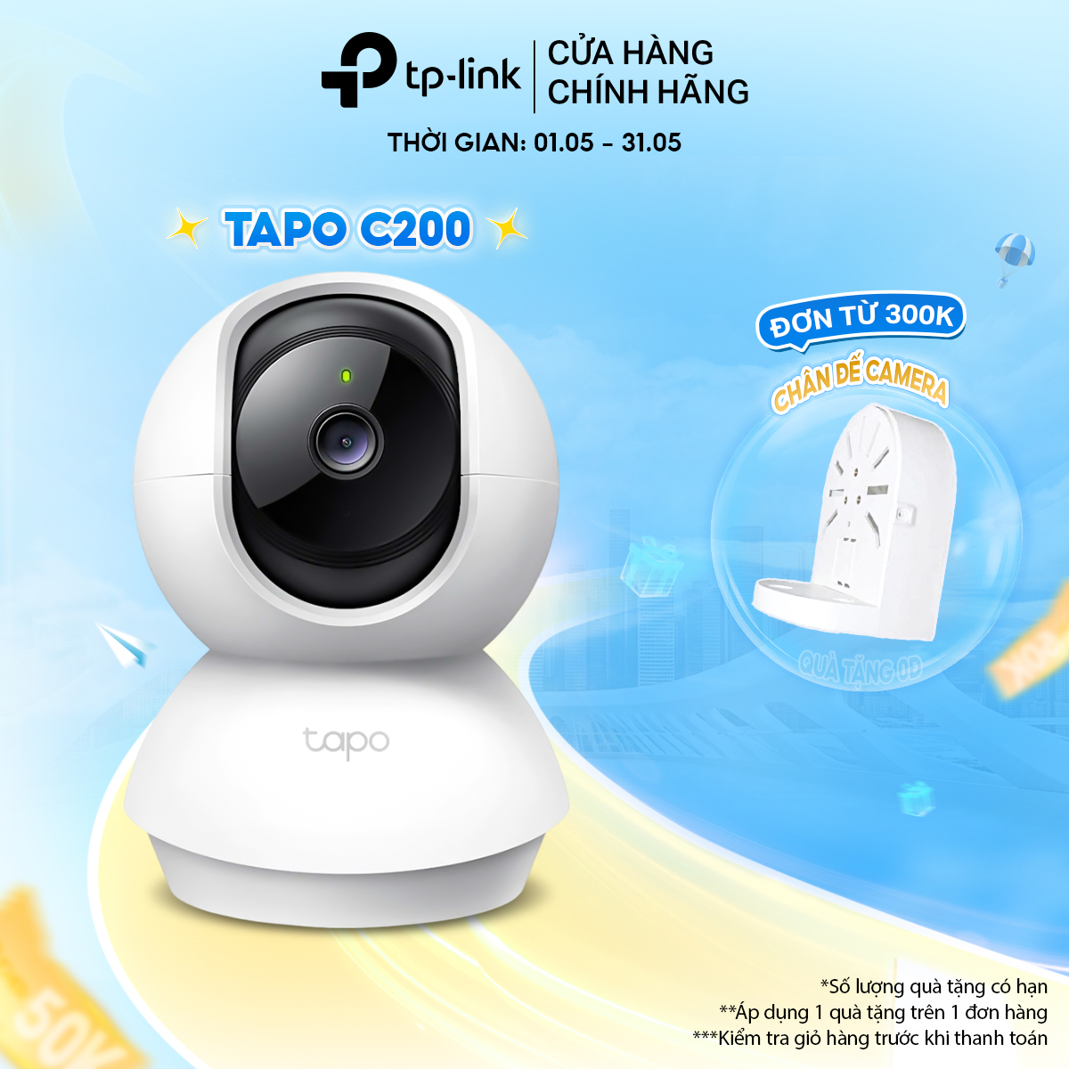 Camera IP Tapo C220 - 4MP, Quay Quét 360 Độ, Hỗ Trợ Cloud Storage