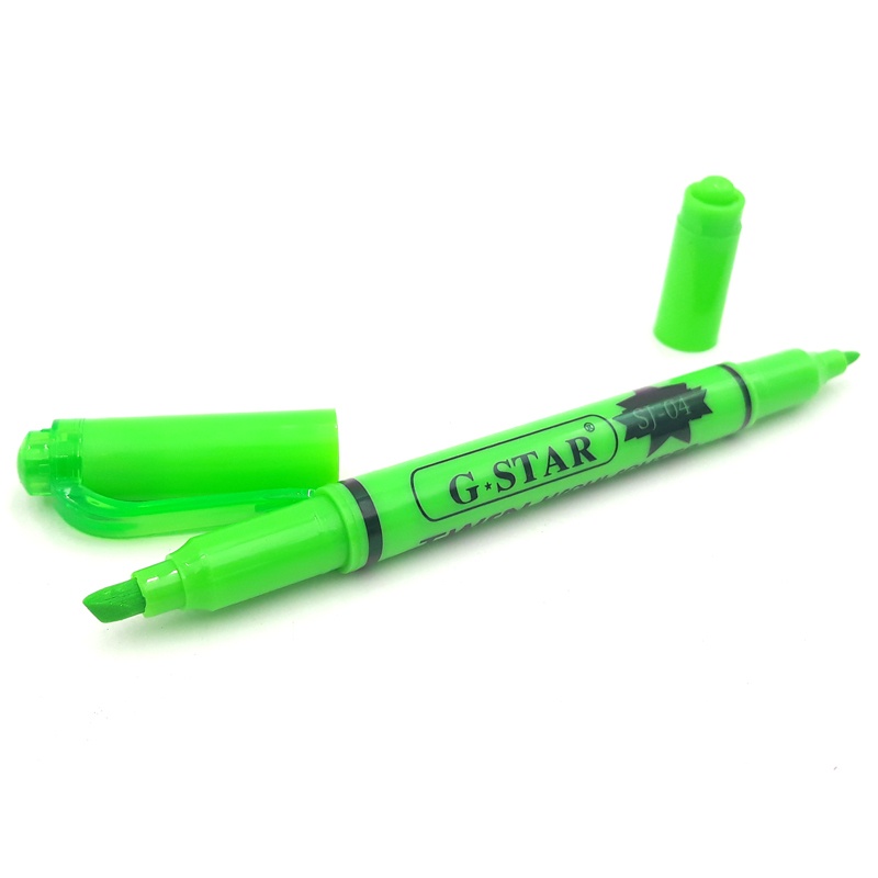 Combo 2 chiếc bút dạ quang - bút highlight- bút nhắc dòng 2 đầu gstar sj-04