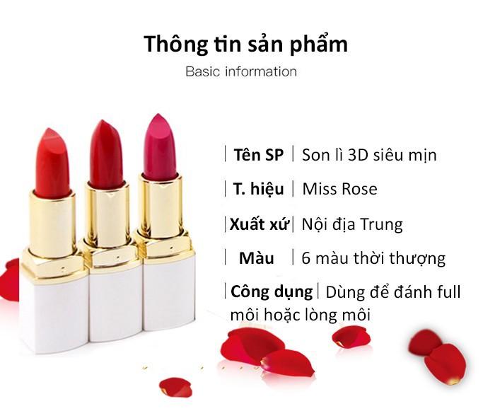 Son lì mềm mượt lâu trôi Miss Rose