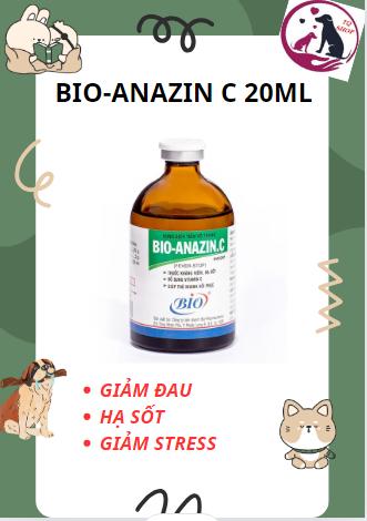 [HCM]BIO-ANAZIN C 20ml. Kháng viên hạ sốt bổ sung vitamin C cho chó mèo gà