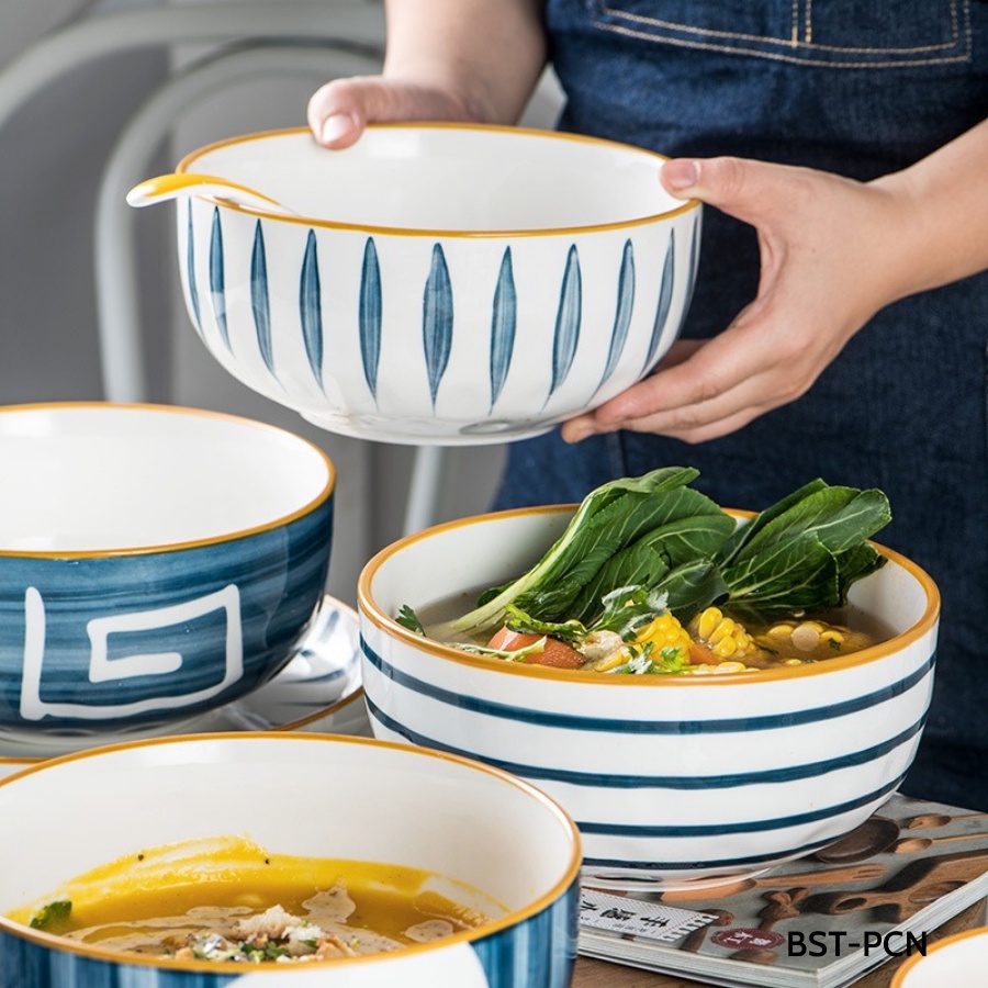 Tô sứ nhiều size từ tô nhỡ 6in đến tô canh 8in - phong cách Nhật - BST-PCN