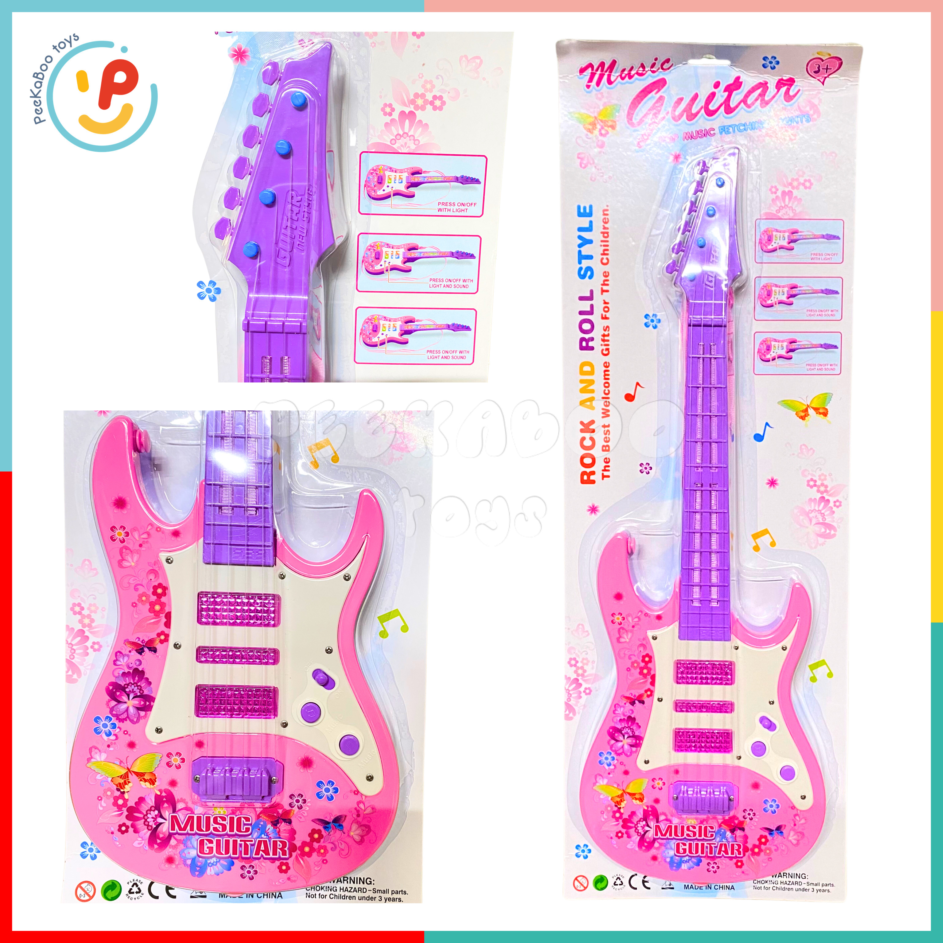 Đồ chơi Đàn Guitar 4 Dây 53cm Mini chạy pin cho bé tập học nhạc đồ chơi trẻ em Peekaboo Toys