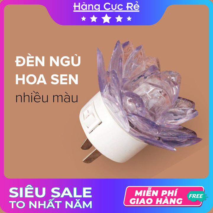 Đèn ngủ Led trang trí phòng ngủ, hình Bông Sen - Shop Hàng Cực Rẻ