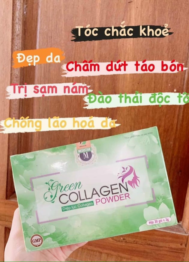 Diệp lục green colagen powder - cam kết hàng chính hãng 100% + bình nước