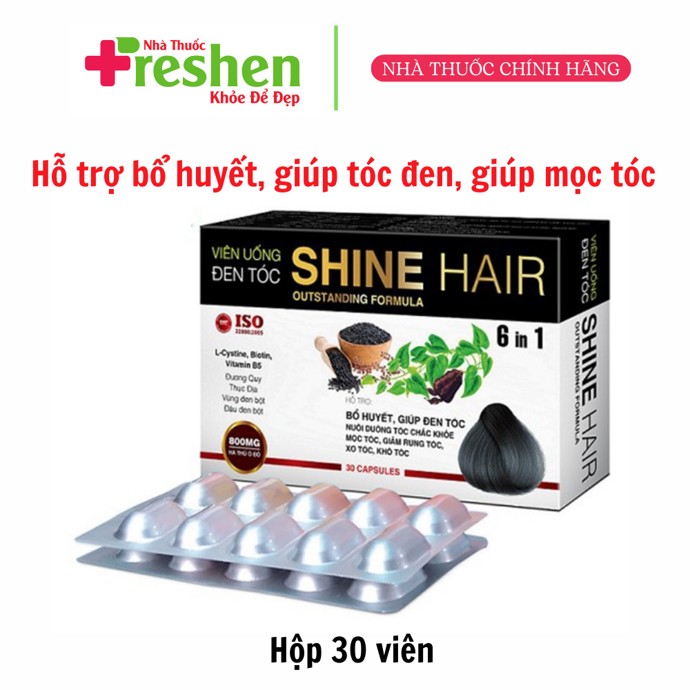Viên uống đen tóc kích thích mọc tóc shine hair