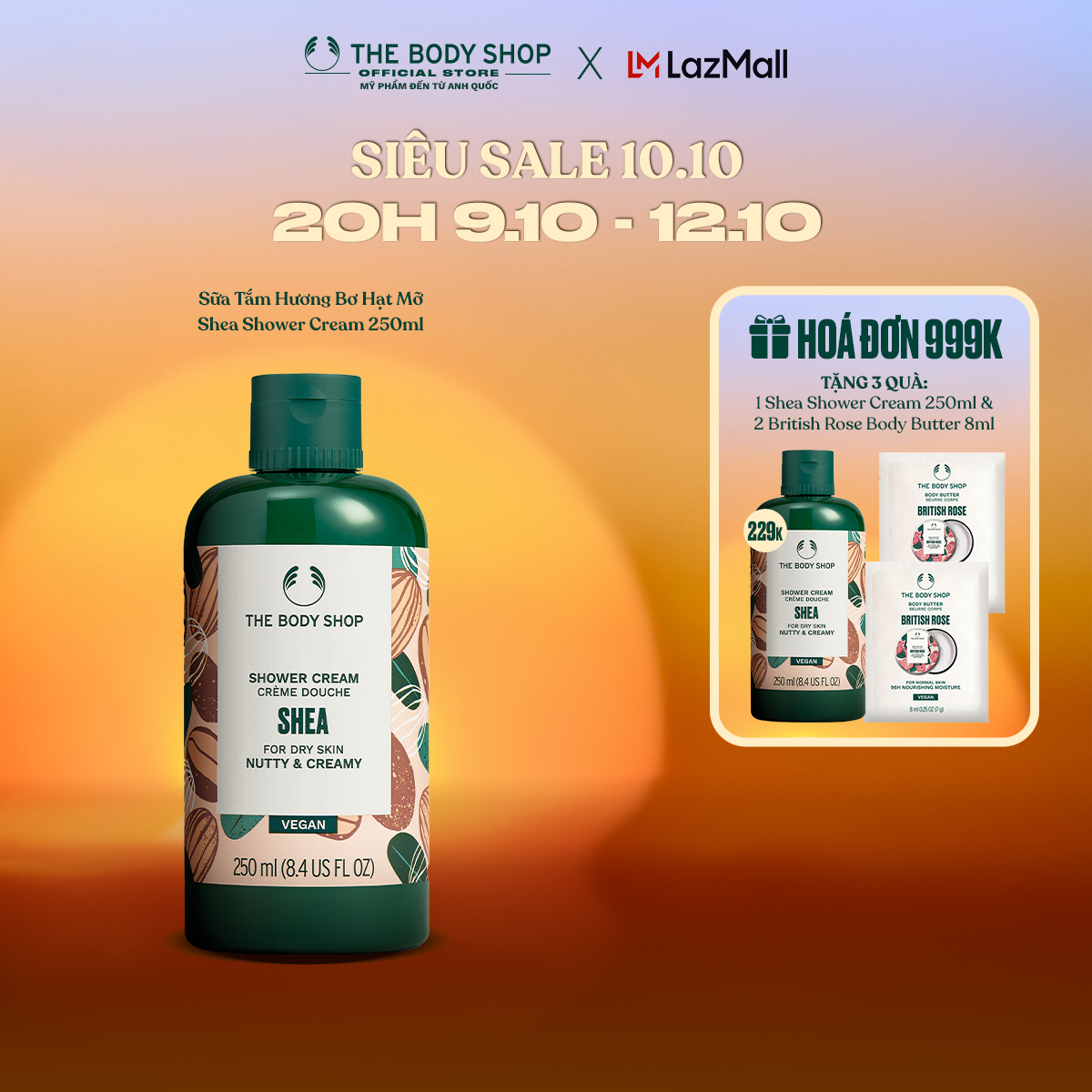 [HSD 9/2026] Sữa Tắm Hương Bơ Hạt Mỡ Shea Shower Cream 250ml The Body Shop