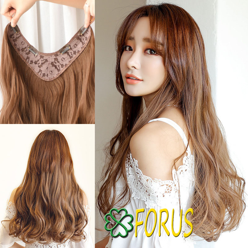 Tóc giả kẹp chữ V xoăn dài 45cm, tóc giả nữ Sỉ 70k