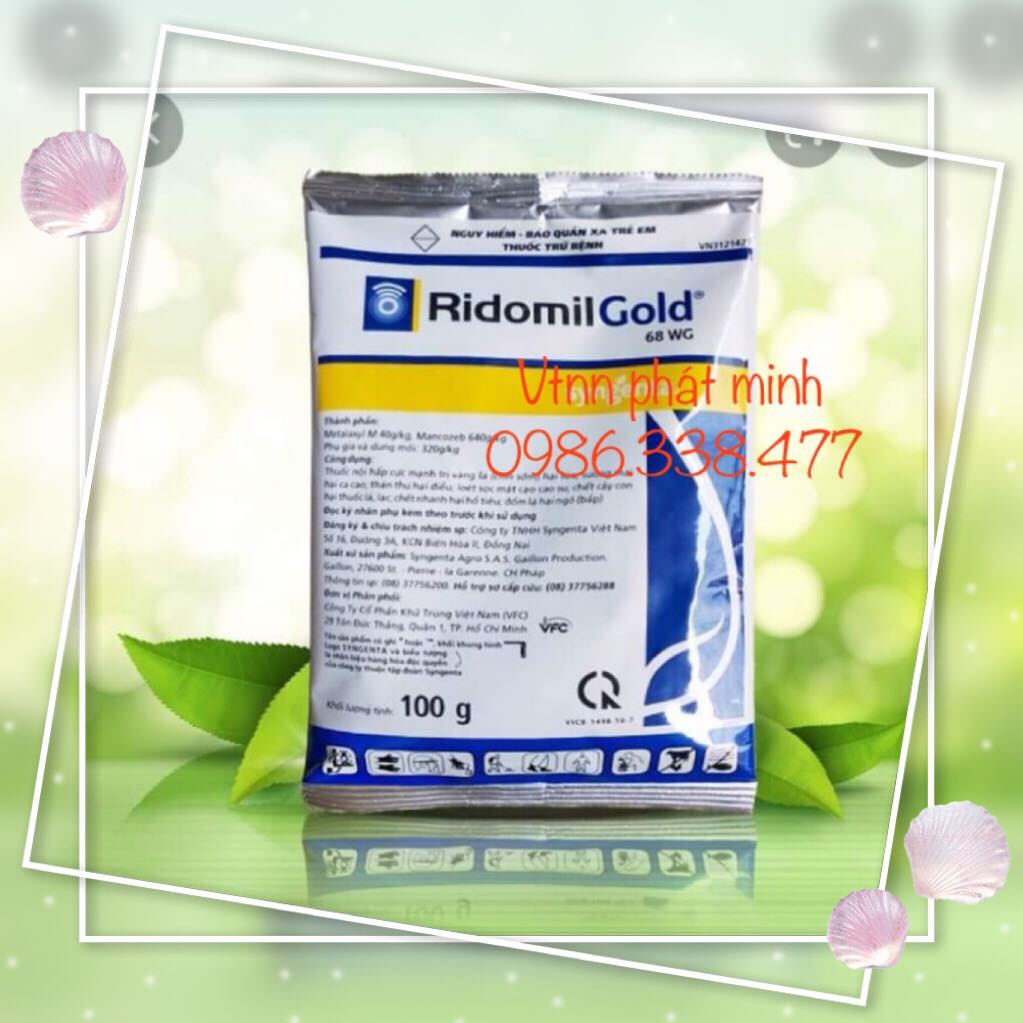 Thuốc trừ bệnh cây trồng ridomil gold 68wg - 100gram