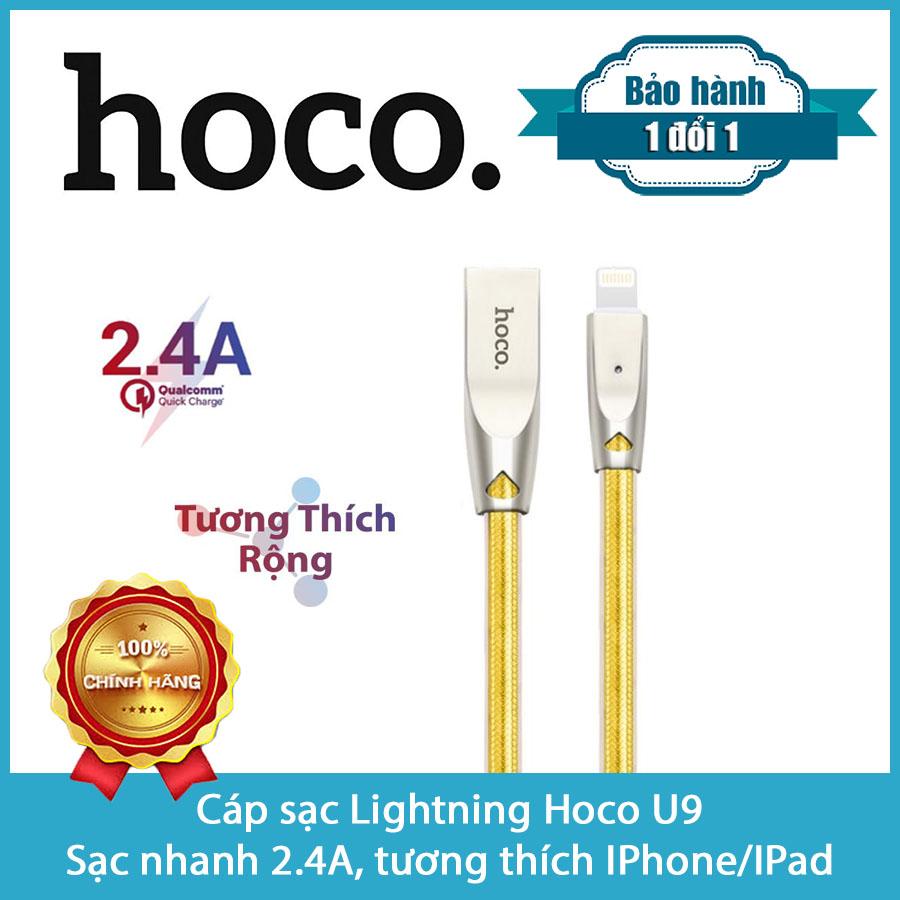 Cáp sạc Lightning Hoco U9 Tương thích: Iphone Ipad. Cáp dài 2M dây chống gập siêu bền Dùng cho iPhone 8Plus iPhone X iPhone XS Max...