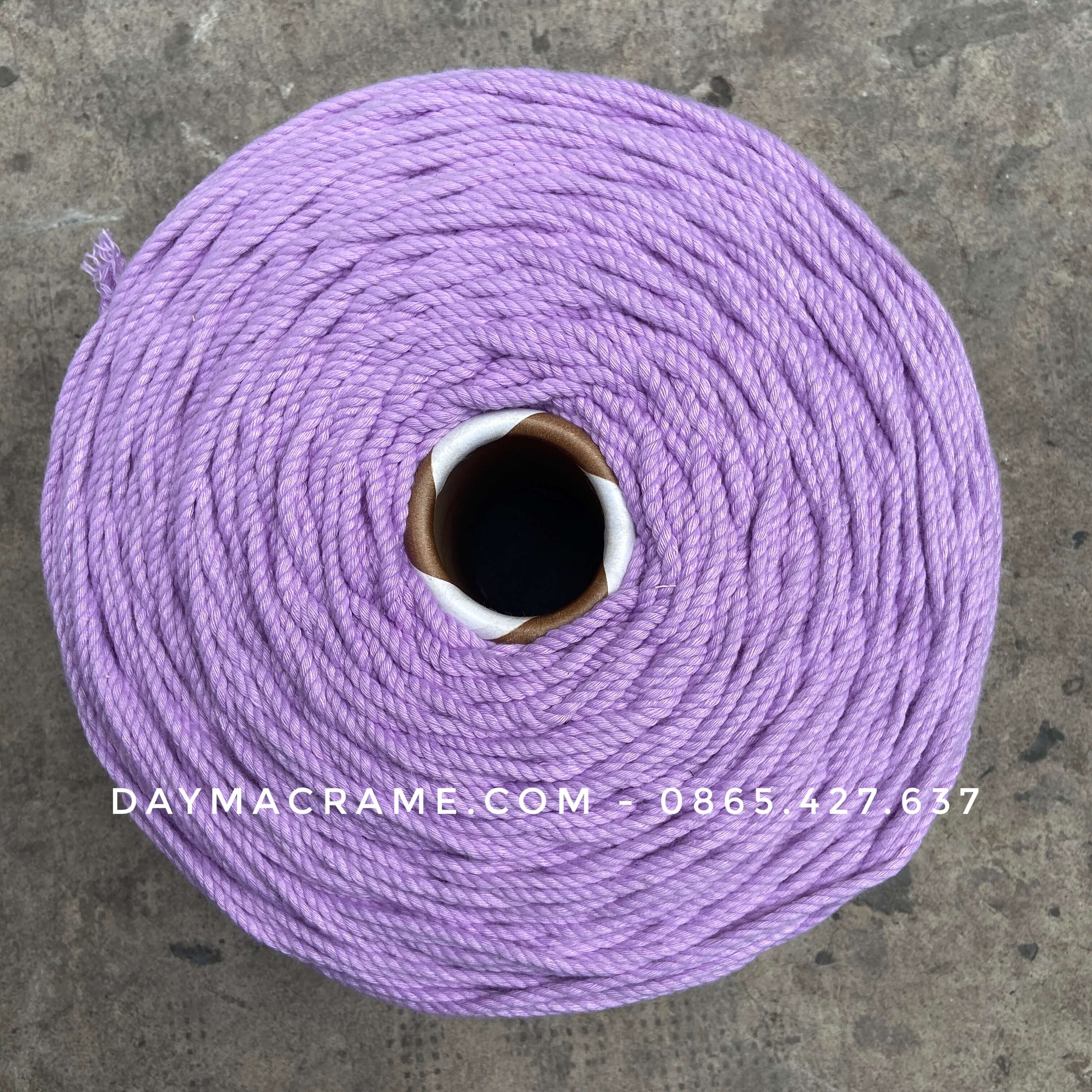 [HCM]0.5kg dây thừng macrame màu tím nhạt 3mm 5mm cotton 100% - Macrame Colour Viet Nam - Nguyên liệu macrame