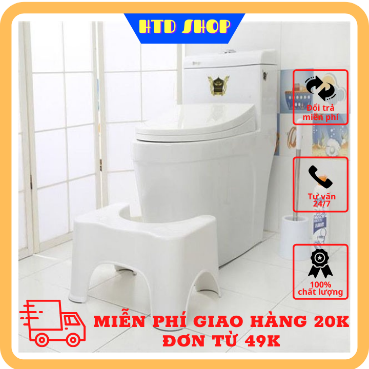 [Hàng Việt Nam] Ghế kê chân toilet chống táo bón Việt Nhật Made in Việt Nam Ghế hỗ trợ đi vệ sinh (màu trắng)