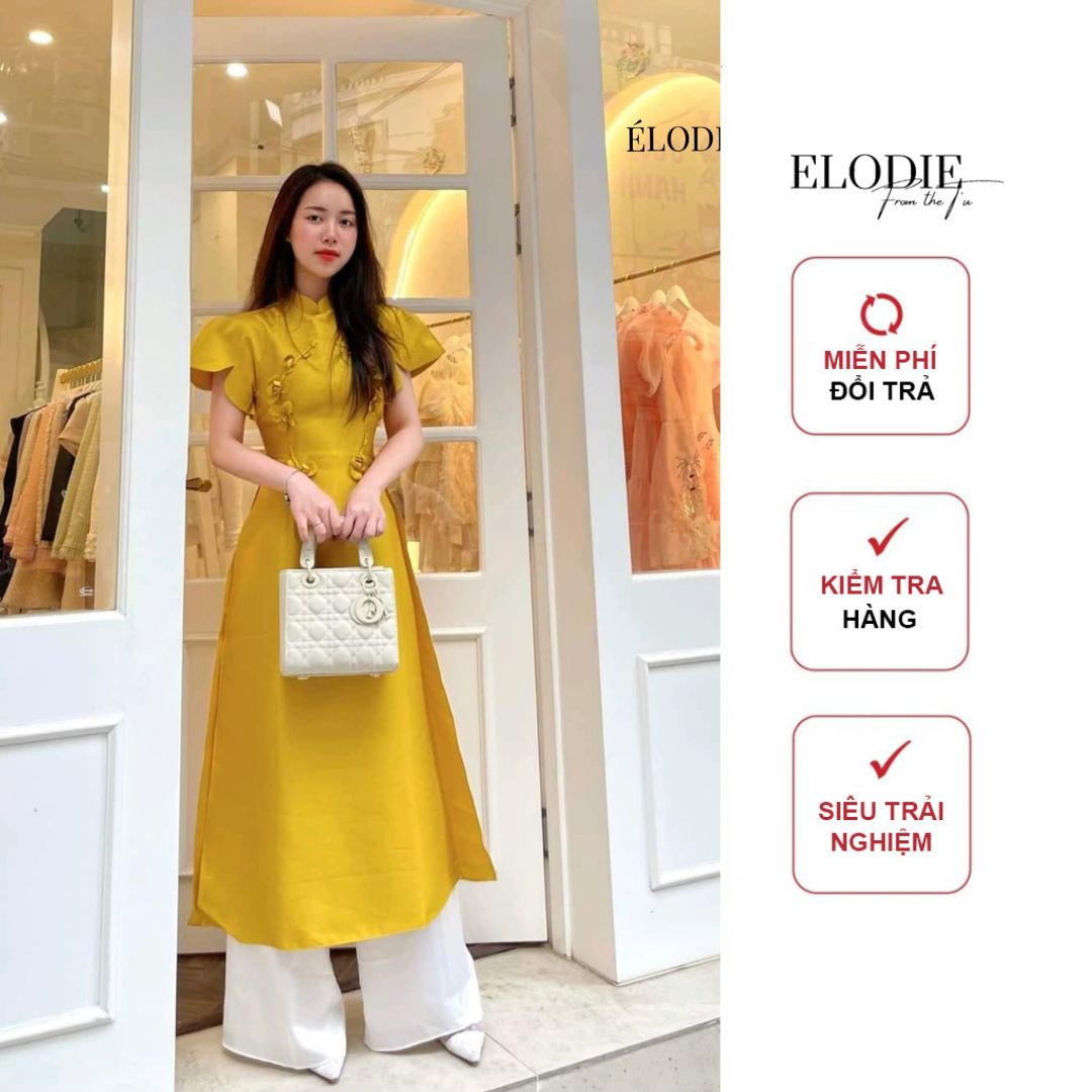 Áo dài cách tân giai thụy đính hoa cao cấp