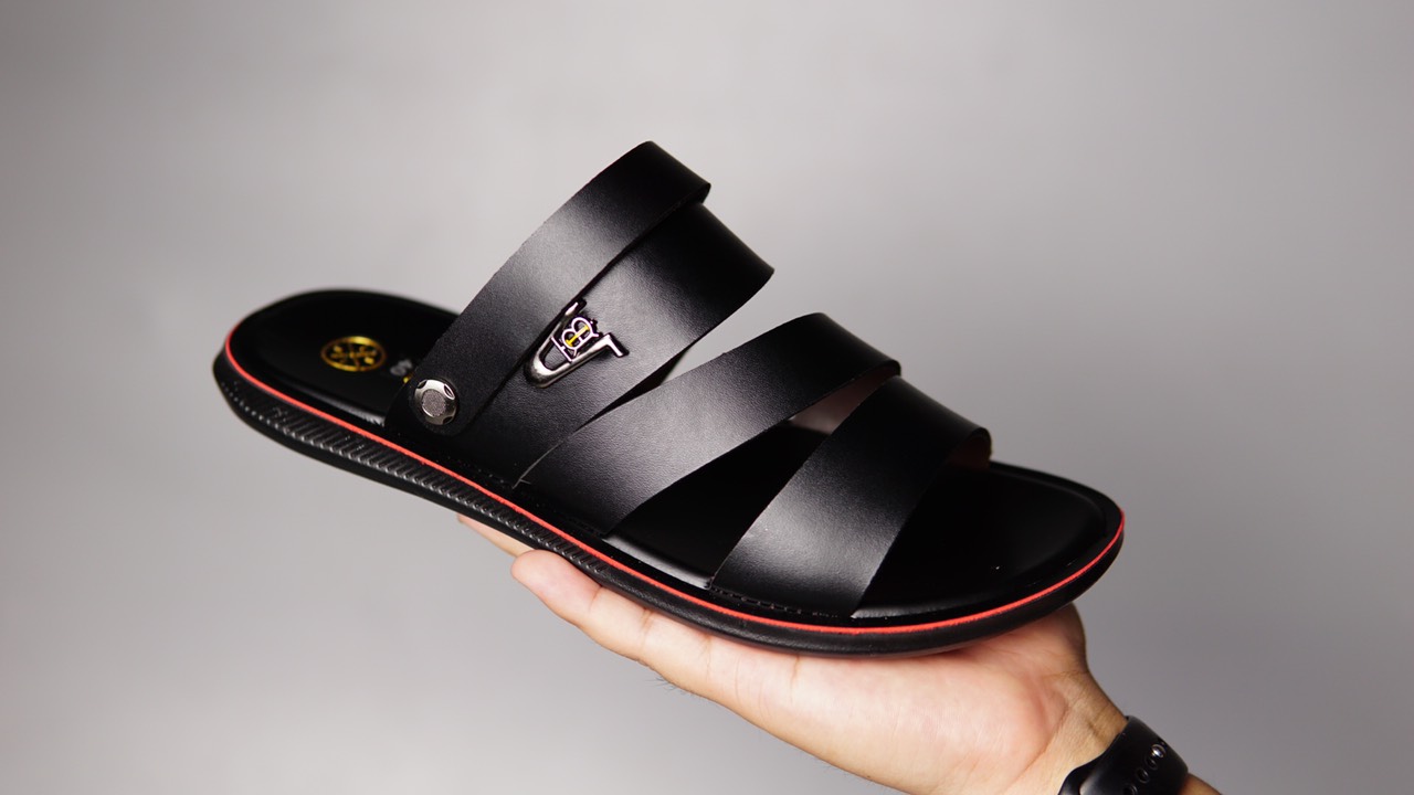 Dép nam da cao cấp đẹp quai chéo ngang có quai hậu thời trang niên trẻ trung, dép da nam, dép nam đẹp thời trang đế đúc siêu bền hottrend - ABCD SHOP