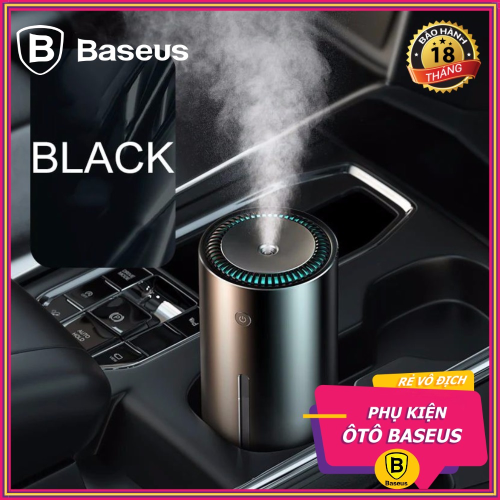 Máy phun sương cao cấp nhôm nguyên khối có đèn led tạo độ ẩm ô tô Baseus Moisturizing Car Humidifier dung tích 300ml (CRJSQ01)