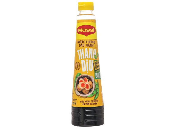 Nước tương Maggi đậu nành chai 300ml thanh dịu lên men tự nhiên - nắp vàng