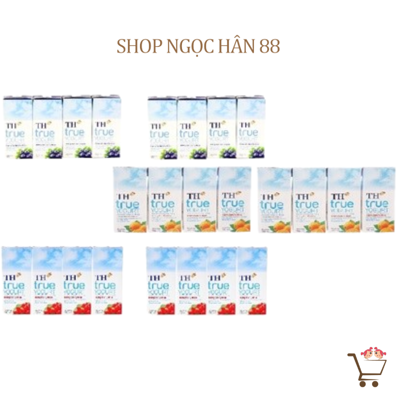 Combo 2 Lốc Sữa Chua Uống TH True Yogurt 8 hộp x 180ml-Hương Cam/Dâu/Việt Quất NEW