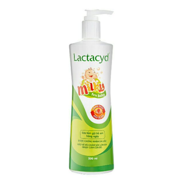 Sữa tắm gội em bé lactacyd milky chai 500ml