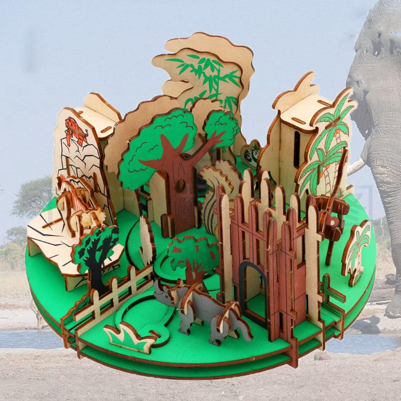 Đồ chơi lắp ráp gỗ 3D Mô hình Khu rừng Động vật