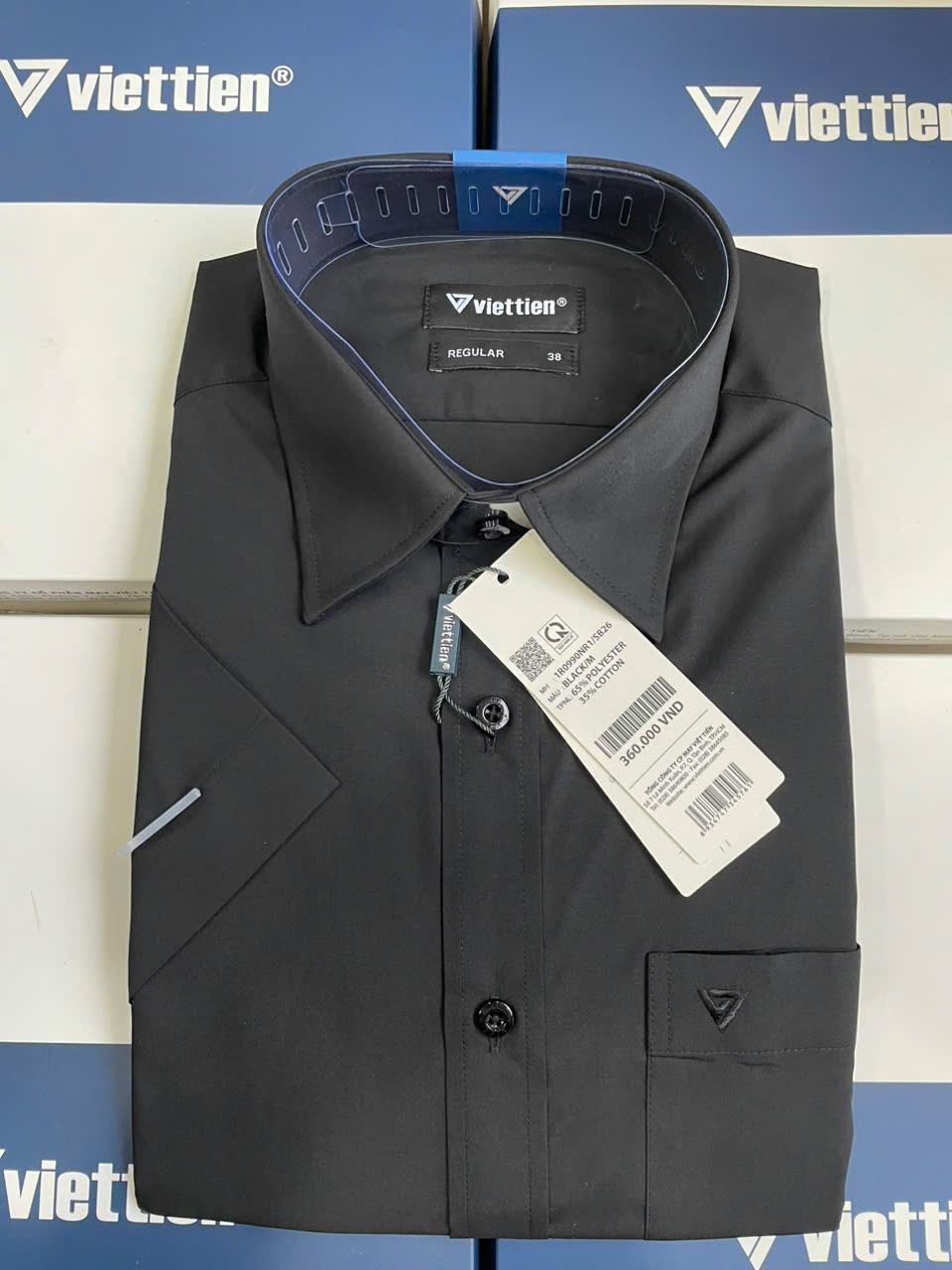 Áo sơ mi nam màu tay ngắn Việt Tiến (1R0990)
