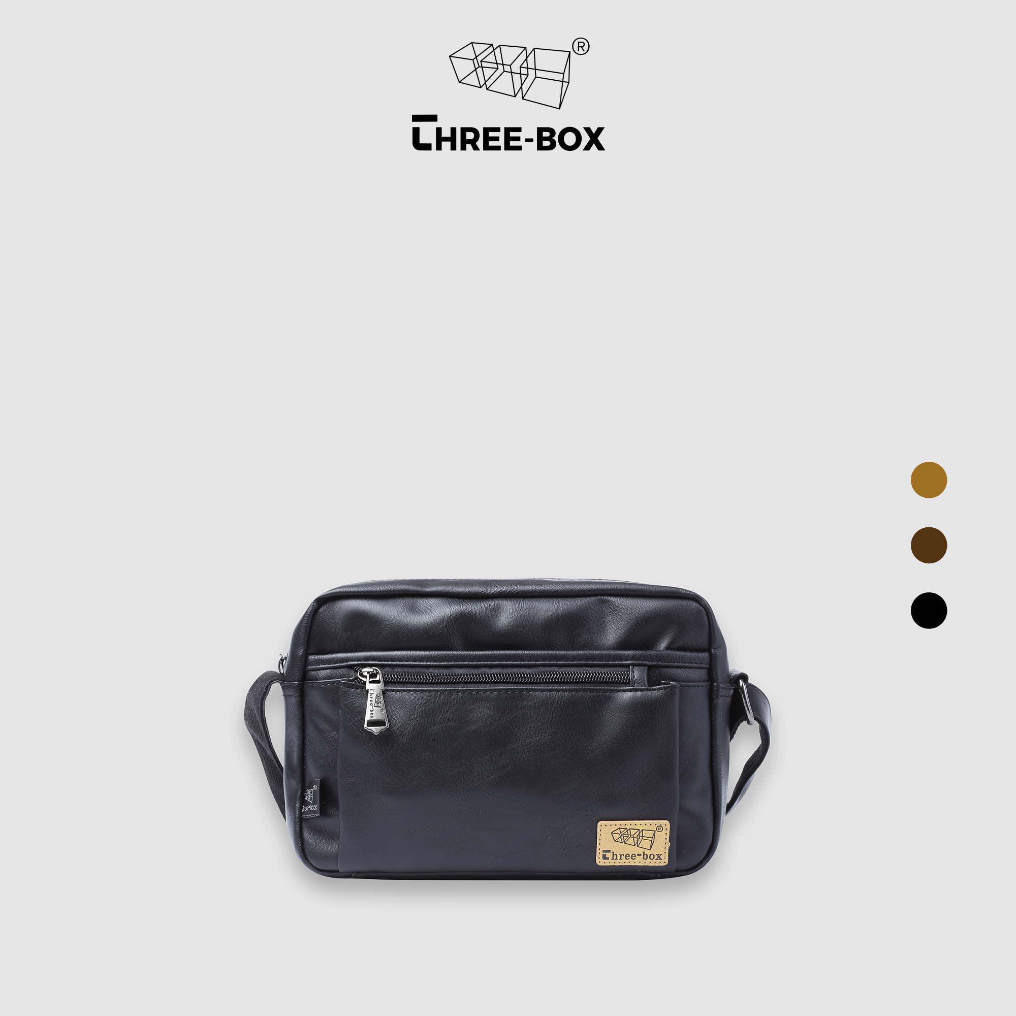 Túi da đeo chéo three-box chính hãng - ms6371