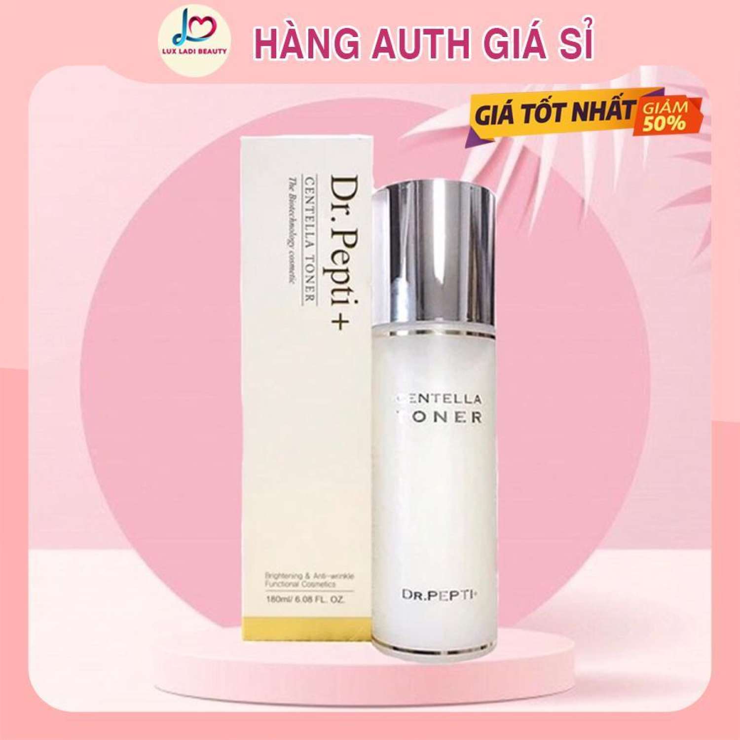Nước Hoa Hồng Toner Dr.Pepti Centella 180ml Hàn Quốc giúp se khít lỗ chân lông, dưỡng da căng bóng, làm dịu sáng da