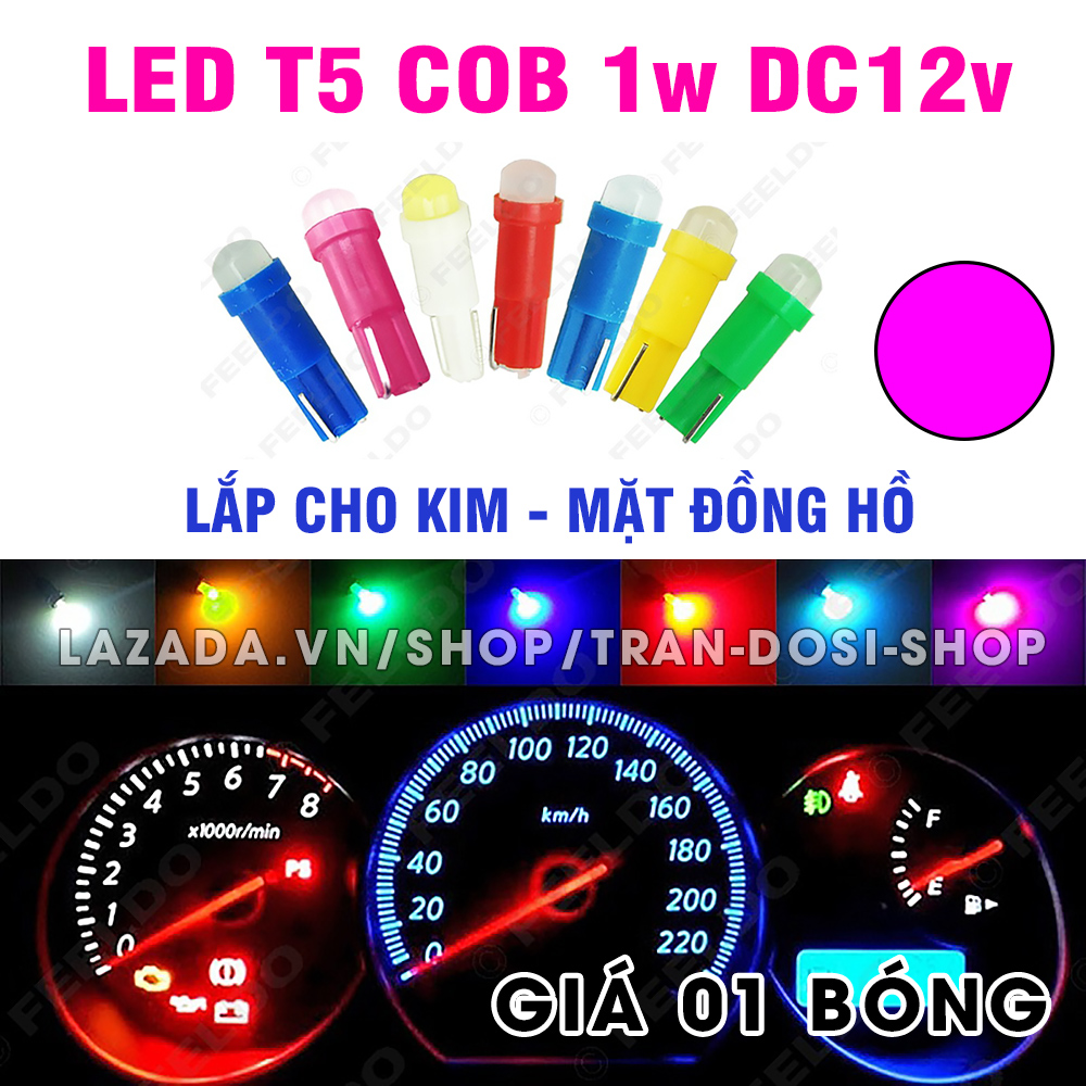 Bóng đèn led T5 COB gắn kim, mặt đồng hồ xe máy, ô tô DC12v