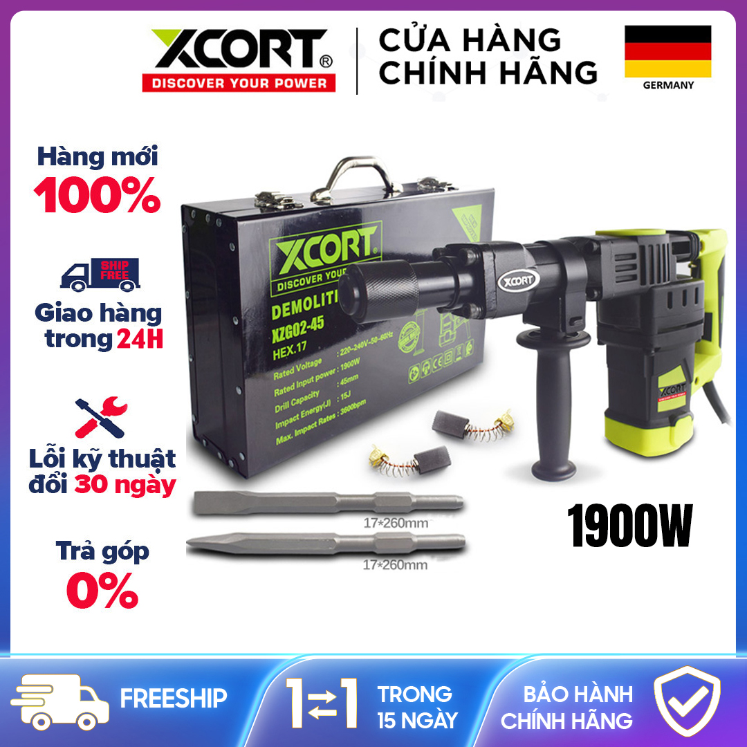 Máy chuyên đục 1900w Máy đục bê tông XCORT Bảo hành chính hãng 12 tháng