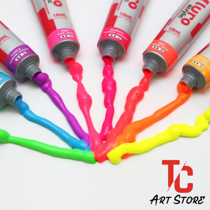 Màu Acrylic Fluro Dạ Quang Mont Marte -Tuýp 75ml