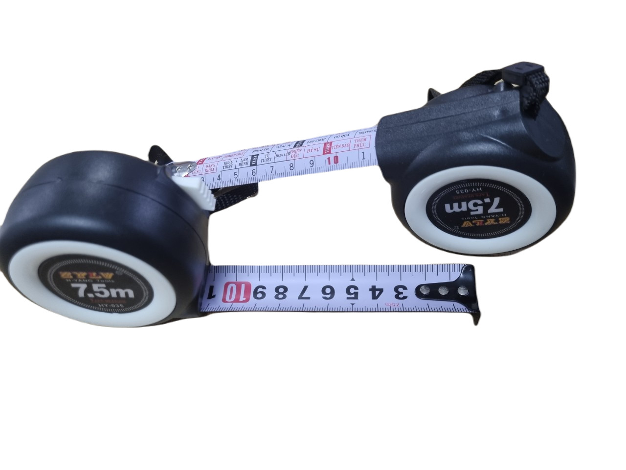 Thước dây tự hãm lỗ ban- đen trắng 2 mặt