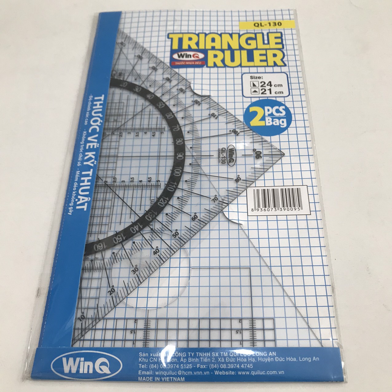 [HCM]Bộ 2 thước Eke lớn WinQ QL - 130 Size 21cm và 24cm