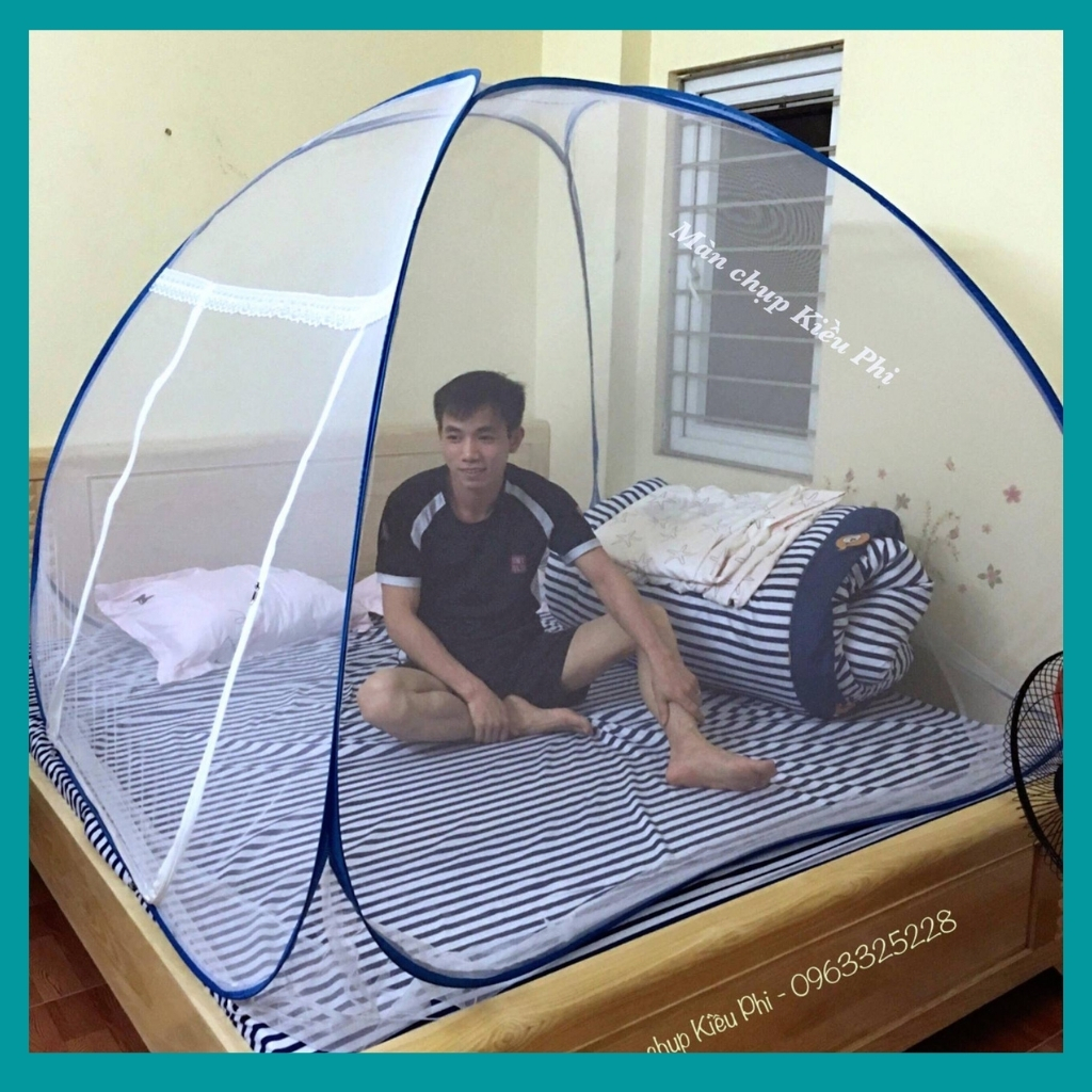 Màn chụp người lớn đỉnh chóp 1m2x2m 1m6x2m 1m8x2m 2m2x2m - mùng chụp tự bung gấp gọn, mắt màn nhỏ hàng việt nam giá tận xưởng - bảo hành 18 tháng