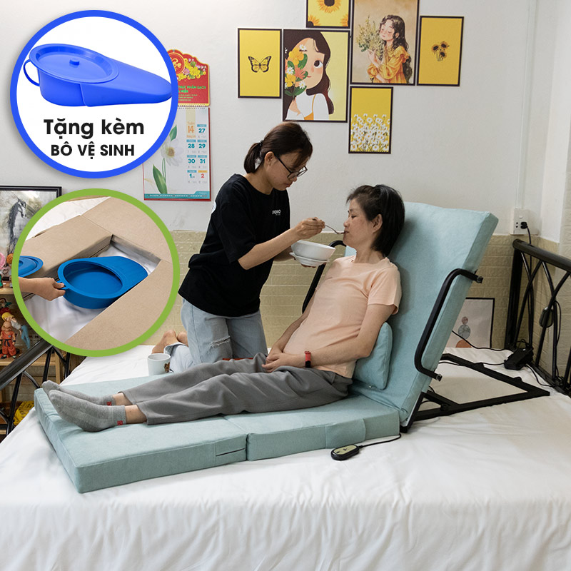MBF 360 Xanh - Giường y tế, giường bệnh nhân nâng hạ tự động đa năng