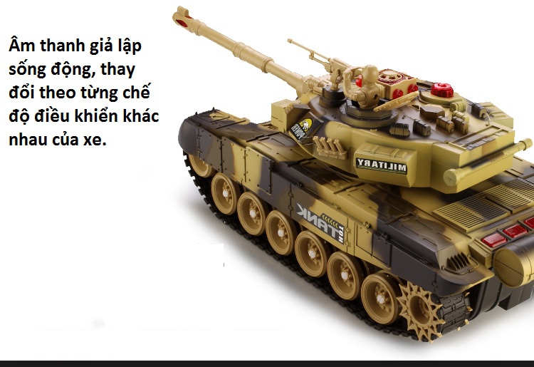 XE TĂNG ĐIỀU KHIỂN DÙNG PIN SẠC TIỆN DỤNG SIÊU TIẾT KIỆM BỆ PHÁO XOAY 360 ĐỘ CHẠY BẰNG XÍCH HÀNG CAO CẤP (LOẠI TO+ KÈM PIN ĐIỀU KHIỂN)