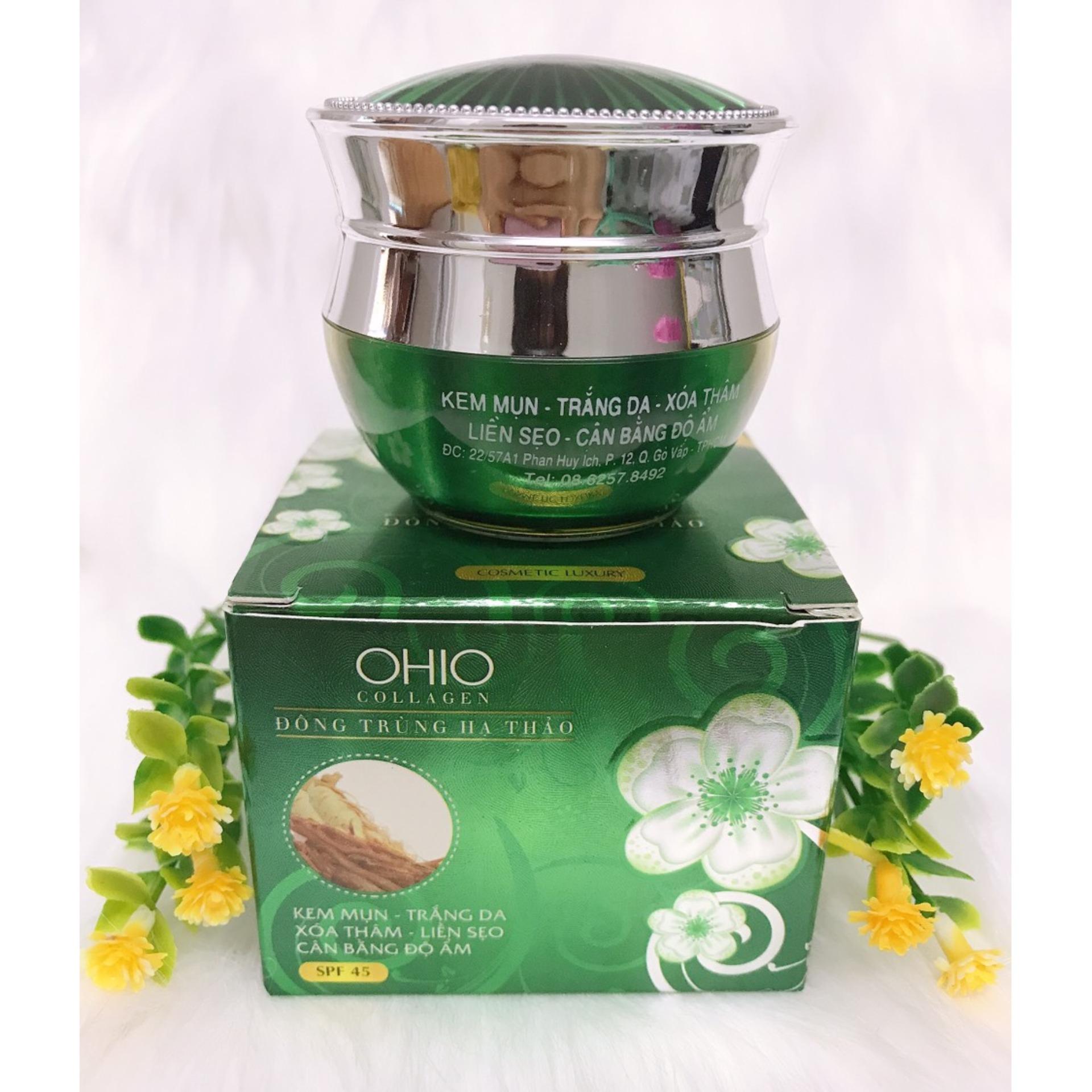 [HCM]Kem Mụn Trắng Da Xóa Thâm Liền Sẹo Cân bằng độ ẩm  - Đông Trùng Hạ Thảo - OHIO Collegen (20g)