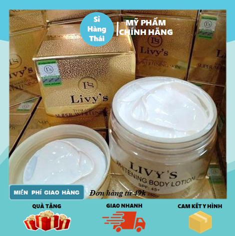 Kem body dưỡng trắng da livy’s Thái Lan 250gr