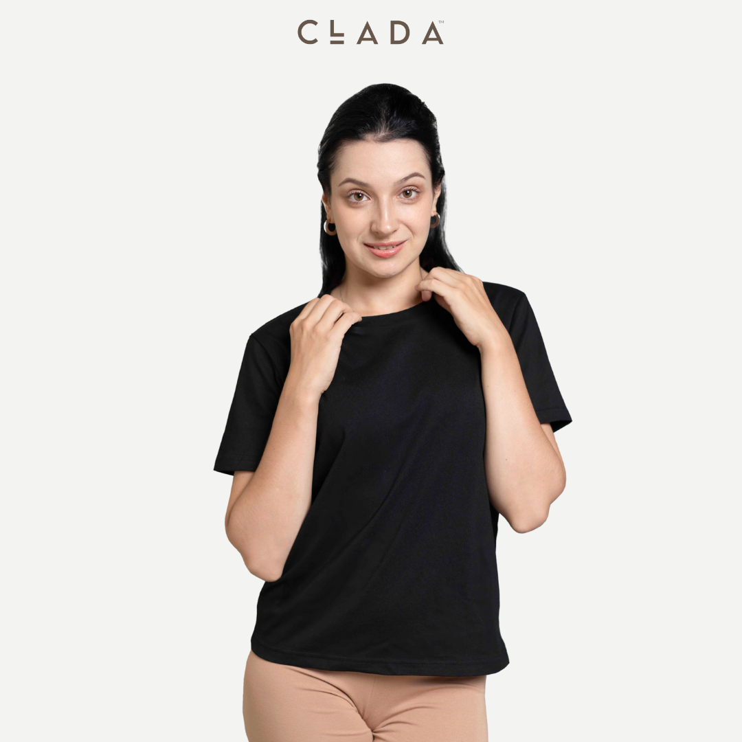 Áo thun cotton nữ tee basic thương hiệu clada - al001