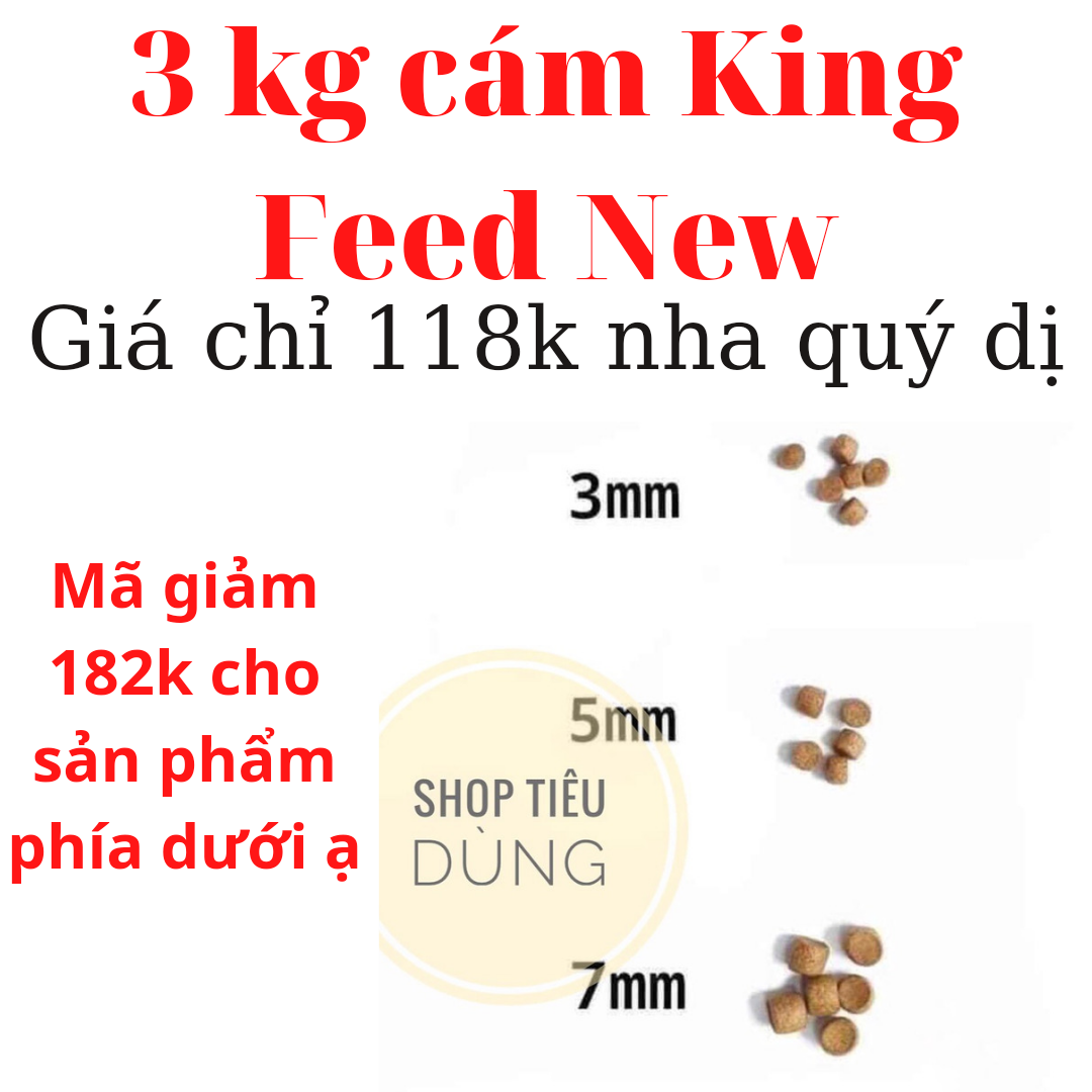 3KG Cám cá Koi tăng trưởng King Feed NEW (42%Đạm) 3kg