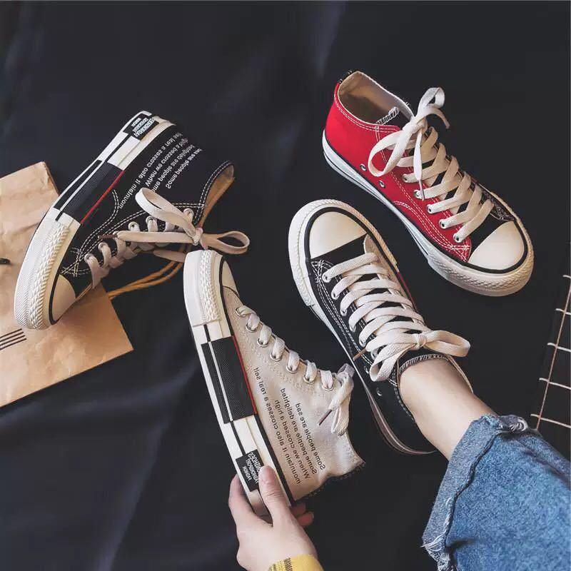 Giày thể thao nam nữ cao cổ 2 vạt phối màu hot trend-sneaker 2 vạt chất siêu đẹp- Hang Ke size 35-43 [ chỉ sale 3 ngày -giá cực SHOCK ]