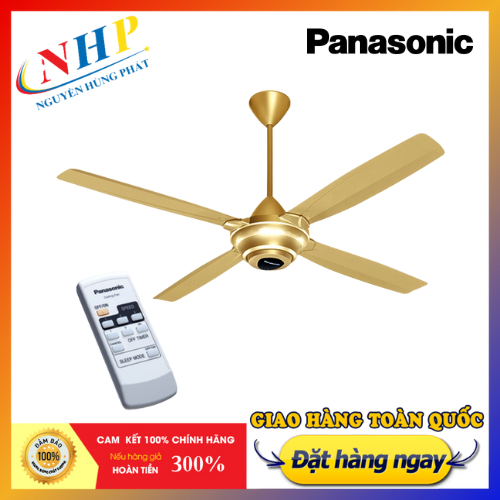 Quạt trần panasonic f-56mzg-go ty 40cm màu vàng ánh kim