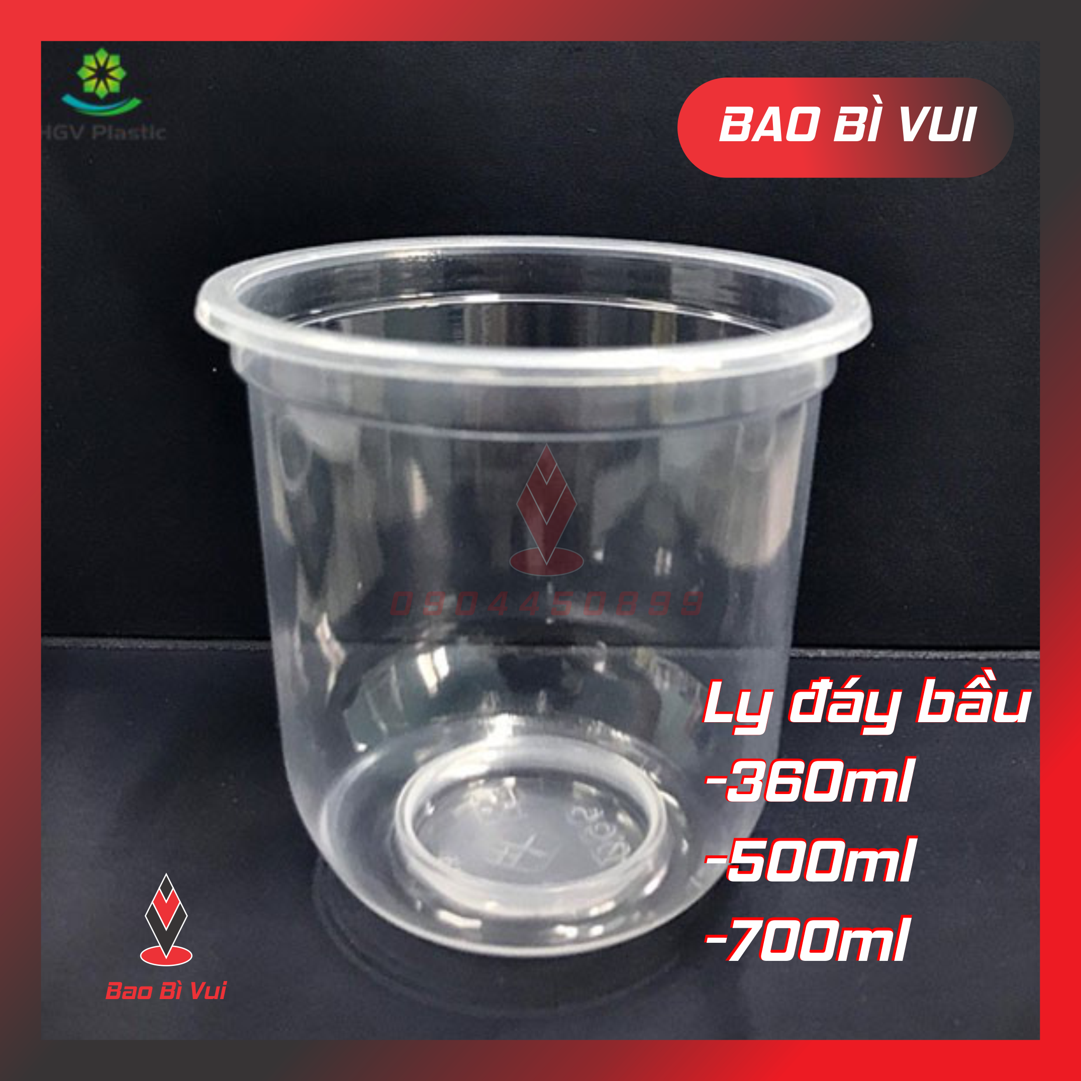 50 Ly PP Đáy Bầu Trà Sữa (360 ml / 500 ml / 700 ml )