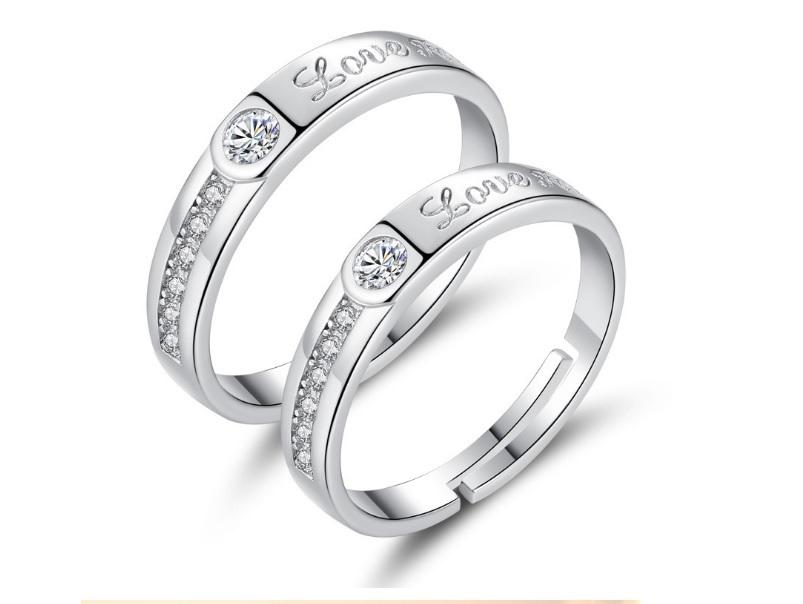 Nhẫn đôi chữ love tình yêu - nhẫn bạc hàn quốc cao cấp - giá nguyên cặp