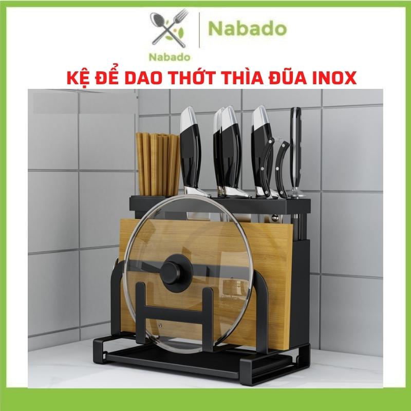 Kệ để dao thớt vung nồi Giá đựng đồ dùng nhà bếp đa năng thép không gỉ M06