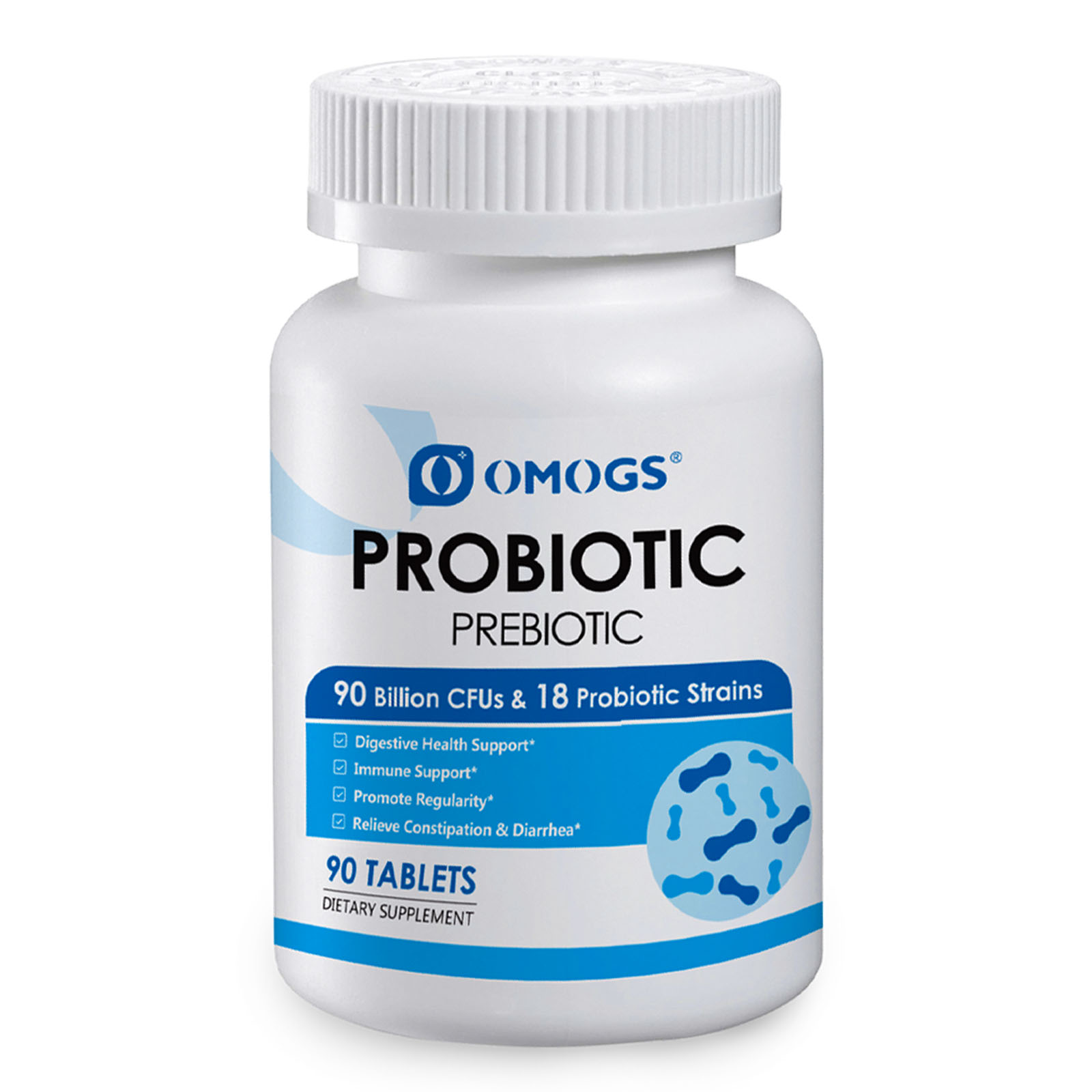 OMOGS Probiotics cho phụ nữ cho trẻ em cho người lớn cho nam giới Unisex & Thực phẩm bổ sung Prebiotics 90 viên