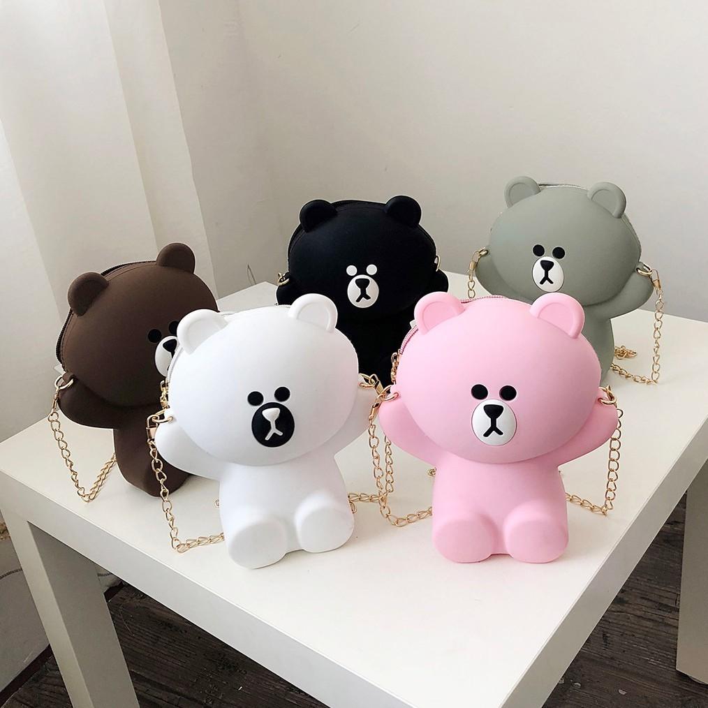 [Bán Hàng Giá Gốc Lấy 5*] Túi Gấu Brown Silicon, Túi đeo chéo, Mẫu hot Nhật bản và Hàn Quốc- T1054