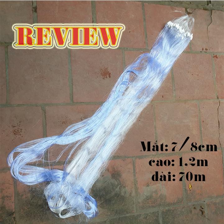 Lưới cá, lưới đánh cá ba màn mắt 7cm và 8cm cao 1m2 dài 70m