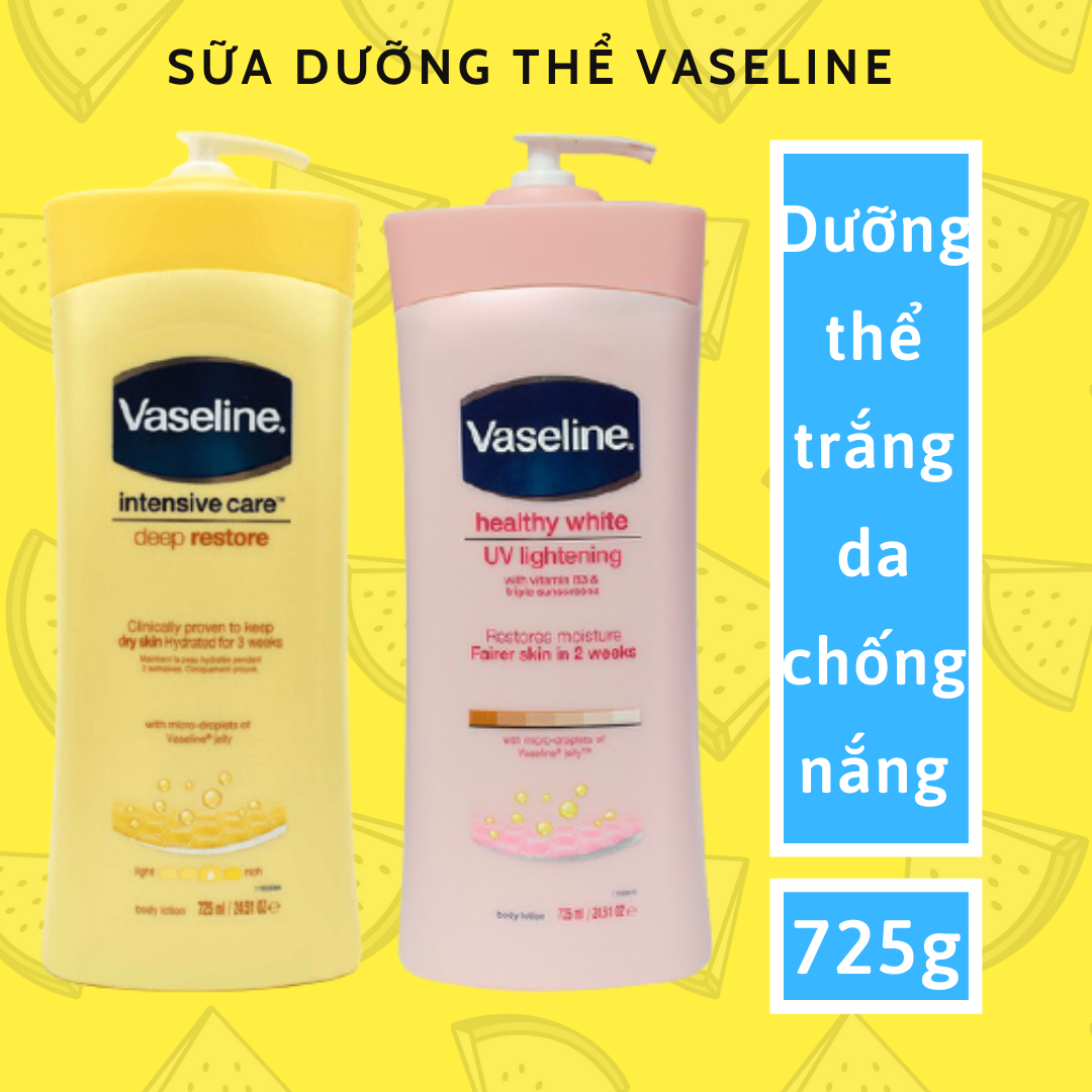 Sữa dưỡng thể vaseline dưỡng trắng da 725ml
