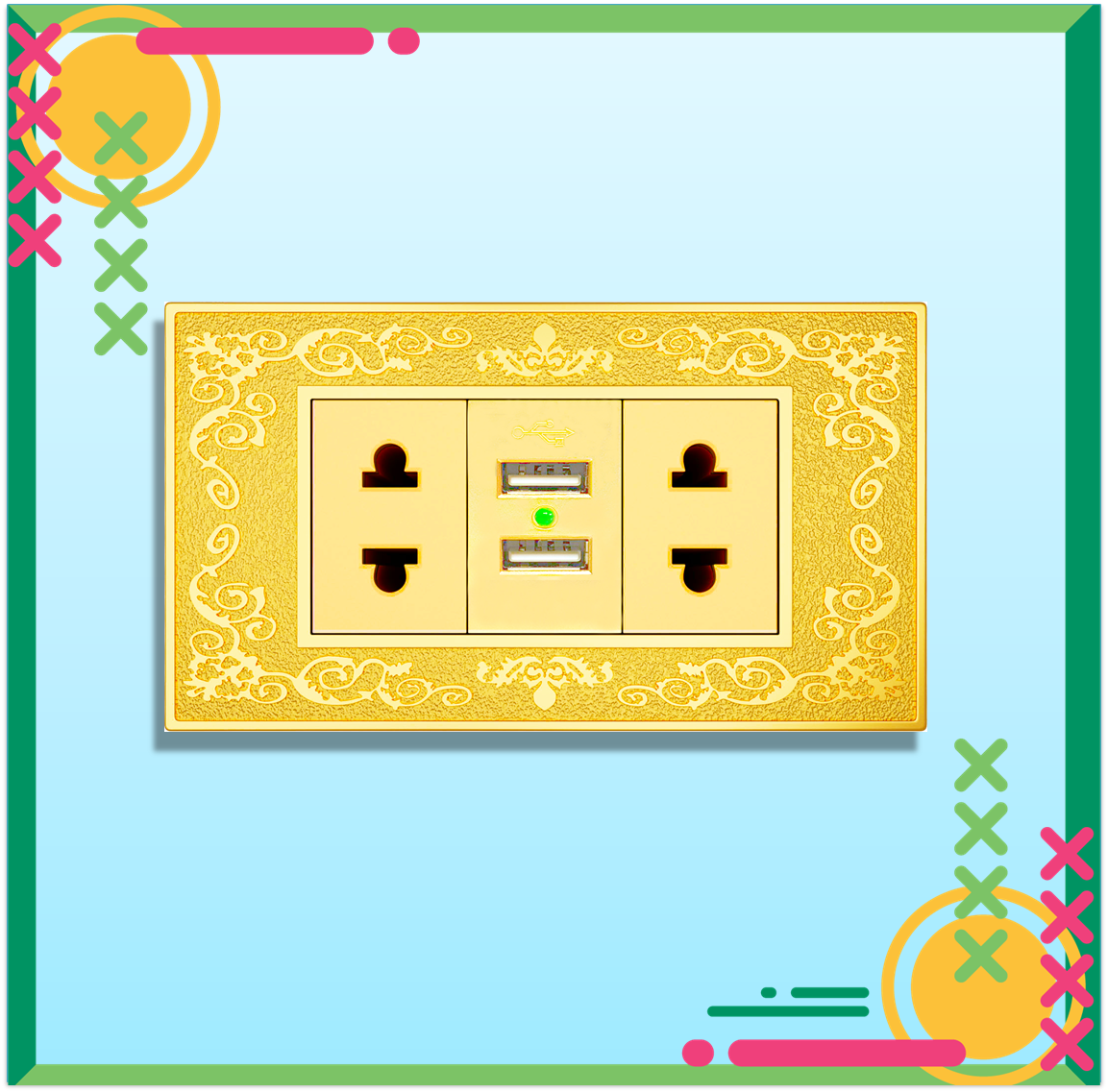 [Siêu Hot] Ổ cắm USB Đa Năng Kèm 2 Ổ Cắm Đơn / Ổ Cắm USB Âm Tường/ Sạc USB Cao Cấp